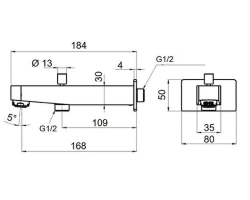 Излив для смесителя Remer 91DL Хром
