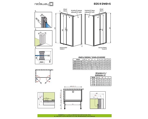Душевая дверь EOS II DWD 90 3799491-01