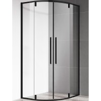 Душевой уголок AQUAme 90x90 профиль Черный матовый стекло прозрачное