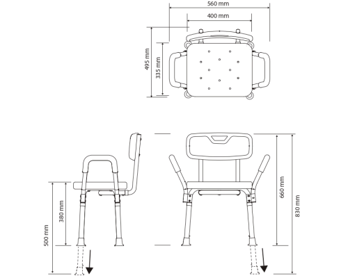 Стул для душа Bemeta Help 353125113 Белый Хром