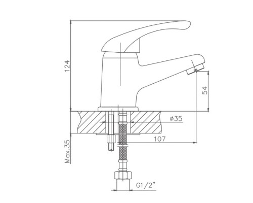 Смеситель для раковины Cron CN1003 Хром