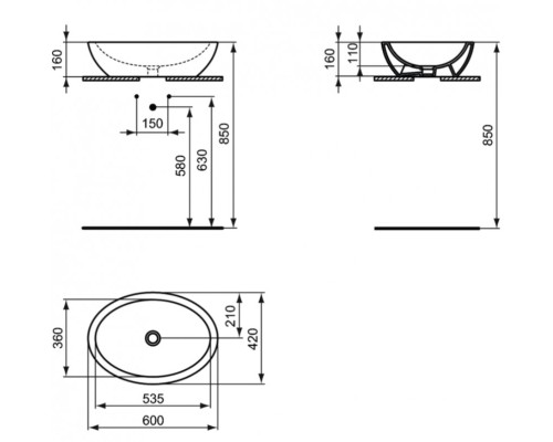 Раковина-чаша Ideal Standard Strada 60 K078401 Euro White