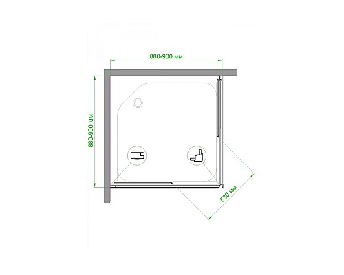 Душевой уголок Royal Bath HPD 90х90 RB90HPD-T-BL профиль Черный стекло прозрачное