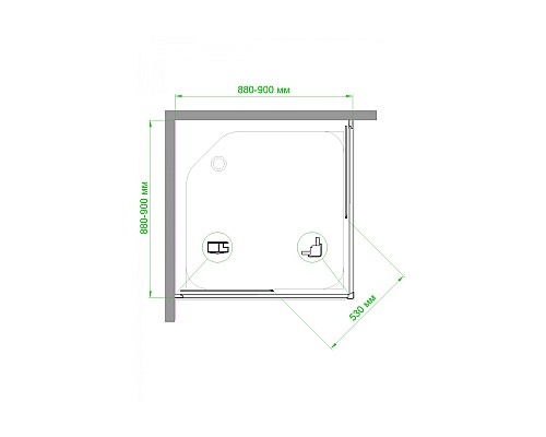 Душевой уголок Royal Bath HPD 90х90 RB90HPD-T-BL профиль Черный стекло прозрачное