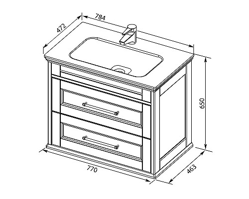 Тумба под раковину Aquanet Бостон 80 209677 подвесная Белый матовый