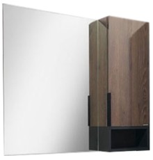 Зеркало со шкафом Comforty Франкфурт 90 00004150529 Дуб шоколадно-коричневый Черное матовое