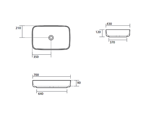 Раковина-чаша Kerasan Tribeca 70 460201 Белая