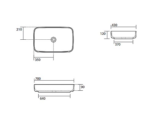 Раковина-чаша Kerasan Tribeca 70 460201 Белая