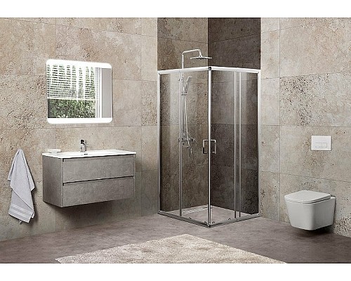 Душевой уголок BelBagno Unique 90х90 UNIQUE-A-2-75/90-P-Cr профиль Хром стекло рифленое