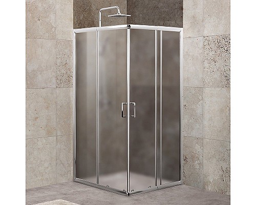 Душевой уголок BelBagno Unique 90х90 UNIQUE-A-2-75/90-P-Cr профиль Хром стекло рифленое