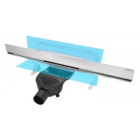 Душевой лоток BERGES WALL 600 пристенный хром глянец боковой