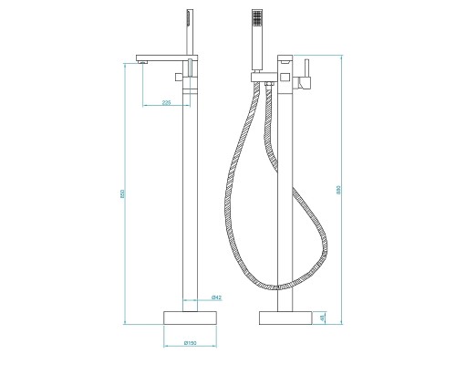 Смеситель для ванны RGW Shower Panels SP-350 Хром