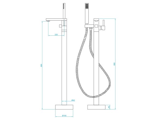 Смеситель для ванны RGW Shower Panels SP-350 Хром