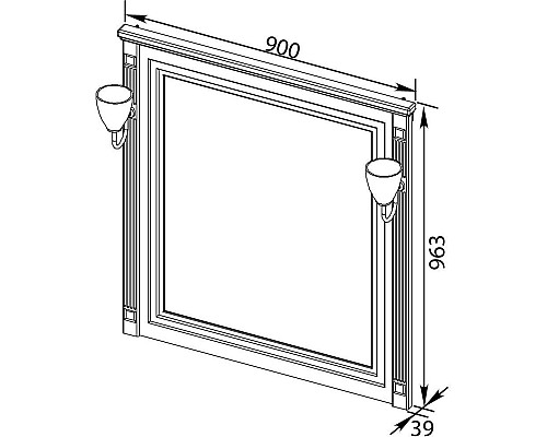 Зеркало Aquanet Паола 90 белый/серебро