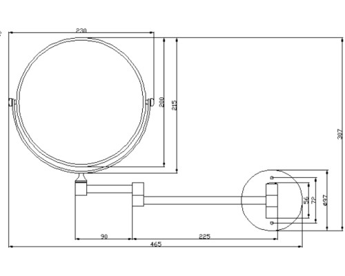 Косметическое зеркало Nofer Reflex 08009.2.N с увеличением Черный