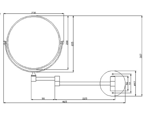 Косметическое зеркало Nofer Reflex 08009.2.N с увеличением Черный
