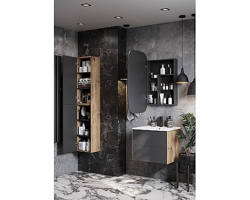 Зеркальный шкаф Aquaton Сохо 60 L 1A258302AJA0L Графит