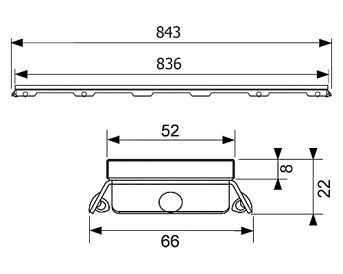 Стеклянная панель TECE drainline 600992