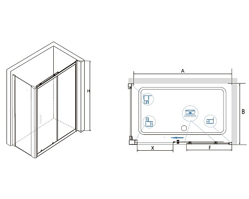 Душевой уголок RGW Classic CL-48 160x80 32094886-011 профиль Хром стекло прозрачное