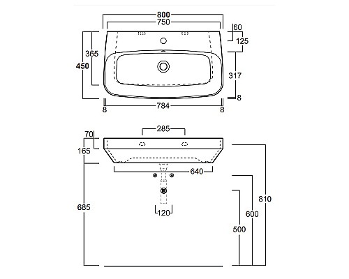Раковина Simas Baden Baden 80 BB12bi*1 Белая