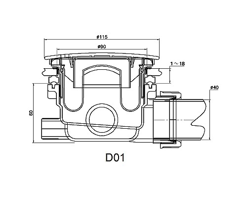 Сифон для душевого поддона RGW Velplex QYD-01 39241101-01 Хром