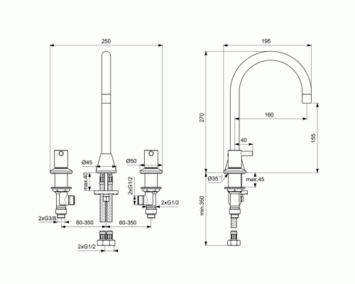 Смеситель для раковины Ideal Standard Ceraline BC196AA Хром