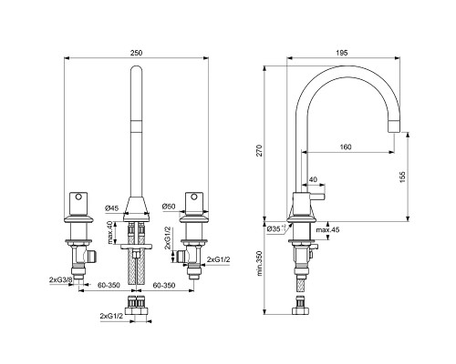 Смеситель для раковины Ideal Standard Ceraline BC196AA Хром