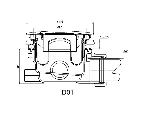 Сифон для душевого поддона RGW Velplex QYD-01 39241101-01 Хром