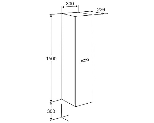 Шкаф пенал Roca Victoria Nord 30 ZRU9000025 подвесной Венге