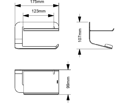 Держатель туалетной бумаги Sonia Quick 185252 с полкой Черный матовый