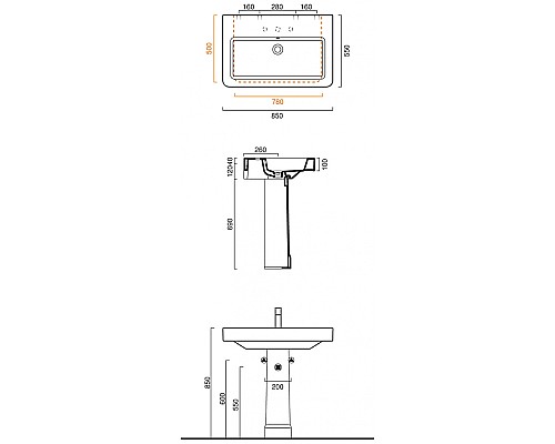 Раковина Smile Roma 85 034300-u