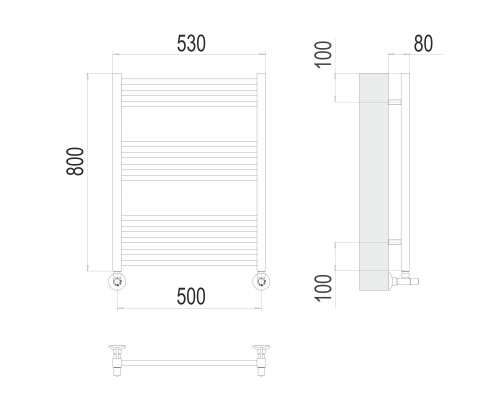 Полотенцесушитель Terminus Люкс Сицилия П12 500х800