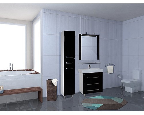 Тумба под раковину Bellezza Рокко 80 4635313660045 Черная Белая