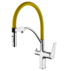 Смеситель для кухни Lemark Comfort Хром Желтый