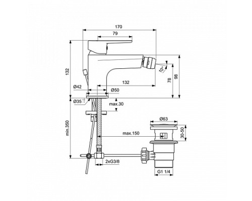 Смеситель для биде Ideal Standard Cerafine Model O BC498AA Хром