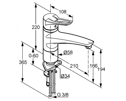Однорычажный смеситель для кухни Kludi Mx 399049262