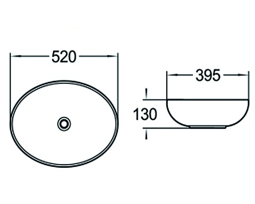 Раковина керамическая накладная SantiLine SL-1020