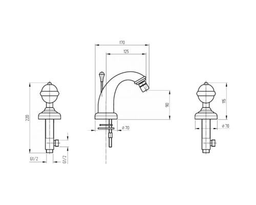 Смеситель для биде Migliore Cristalia 18579 Бронза
