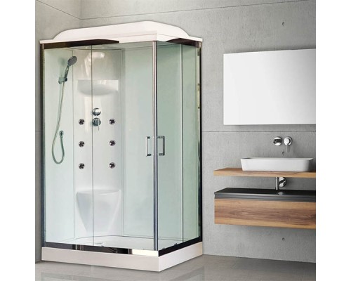 Душевая кабина Royal Bath HP 120х80 с гидромассажем задняя стенка Белая