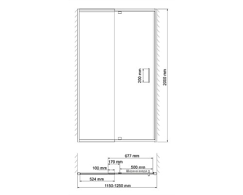 Душевая дверь WasserKRAFT 48P05