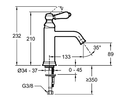 Смеситель для раковины Jacob Delafon Louise E24360-BL Черный матовый