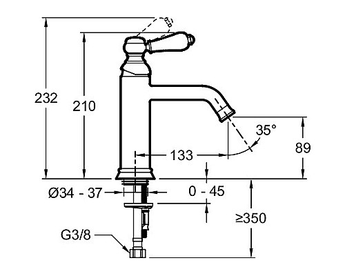 Смеситель для раковины Jacob Delafon Louise E24360-BL Черный матовый
