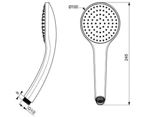 Ручной душ Ideal Standard Ideal Rain B9402XG Черный шелк