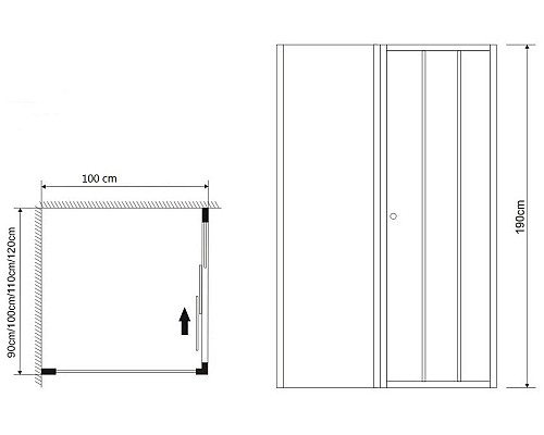 Душевая стенка Grossman Falcon 100 GR-P100Fa профиль Хром стекло прозрачное