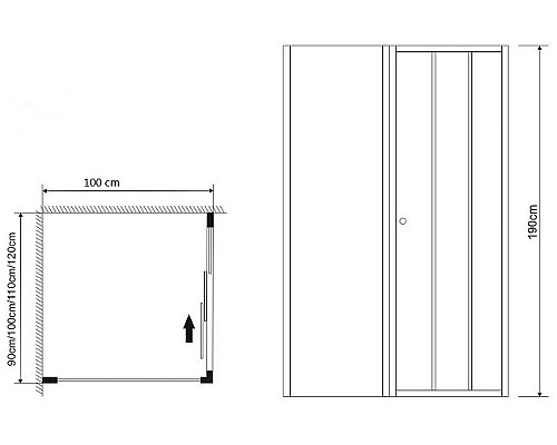 Душевая стенка Grossman Falcon 100 GR-P100Fa профиль Хром стекло прозрачное