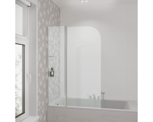 Шторка на ванну Grossman 110 GR-101/1 профиль Хром стекло прозрачное