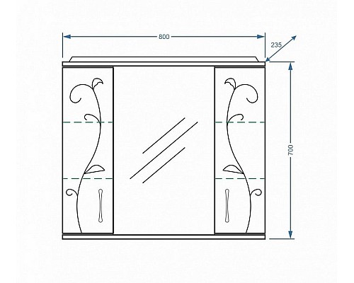 Зеркальный шкаф Stella Polar Фантазия 80 SP-00000226