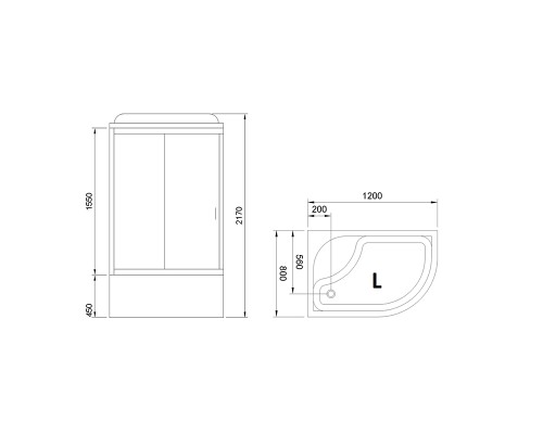 Душевая кабина Royal Bath ВК 120x80 задние стенки Белые