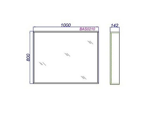 Зеркало Aqwella Basic 100 BAS0210DZ Дуб золотой