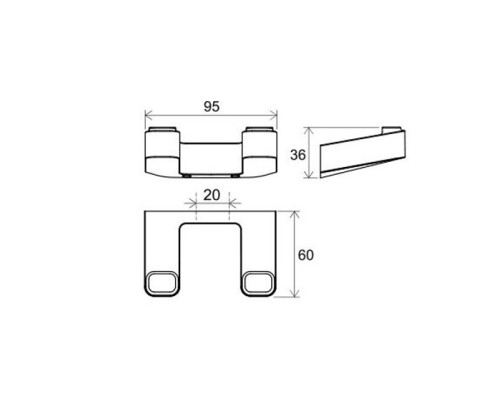 Двойной крючок Ravak 10° X07P554 Черный матовый
